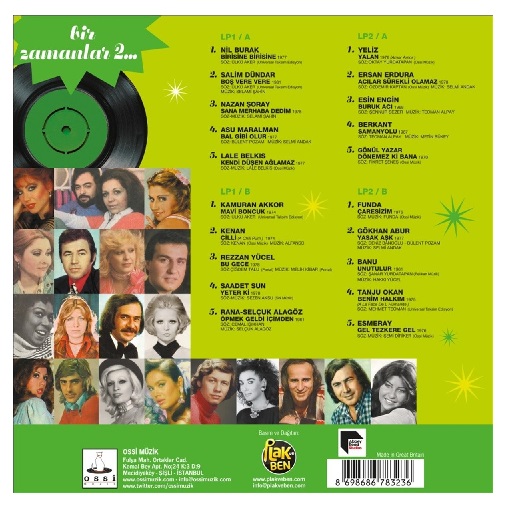 Satılık Plak Çeşitli Sanatçılar Bir Zamanlar 2 Plak Arka Kapak