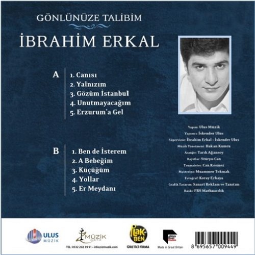 Satılık Plak İbrahim Erkal Gönlünüze Talibim Plak Arka