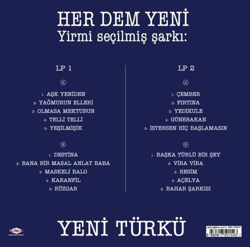 Satılık Plak Yeni Türkü Her Dem Yeni Plak Arka Kapak