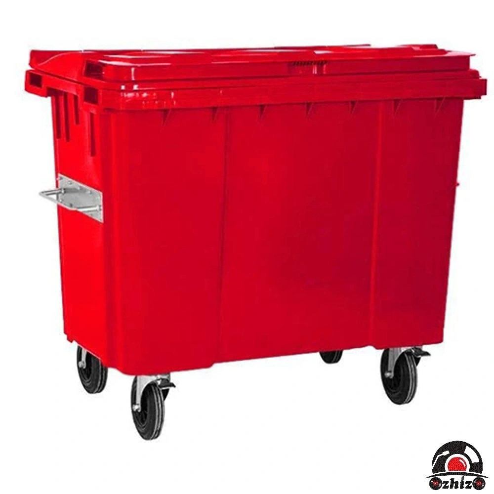 770 Litre Kırmızı Plastik Çöp Konteyneri