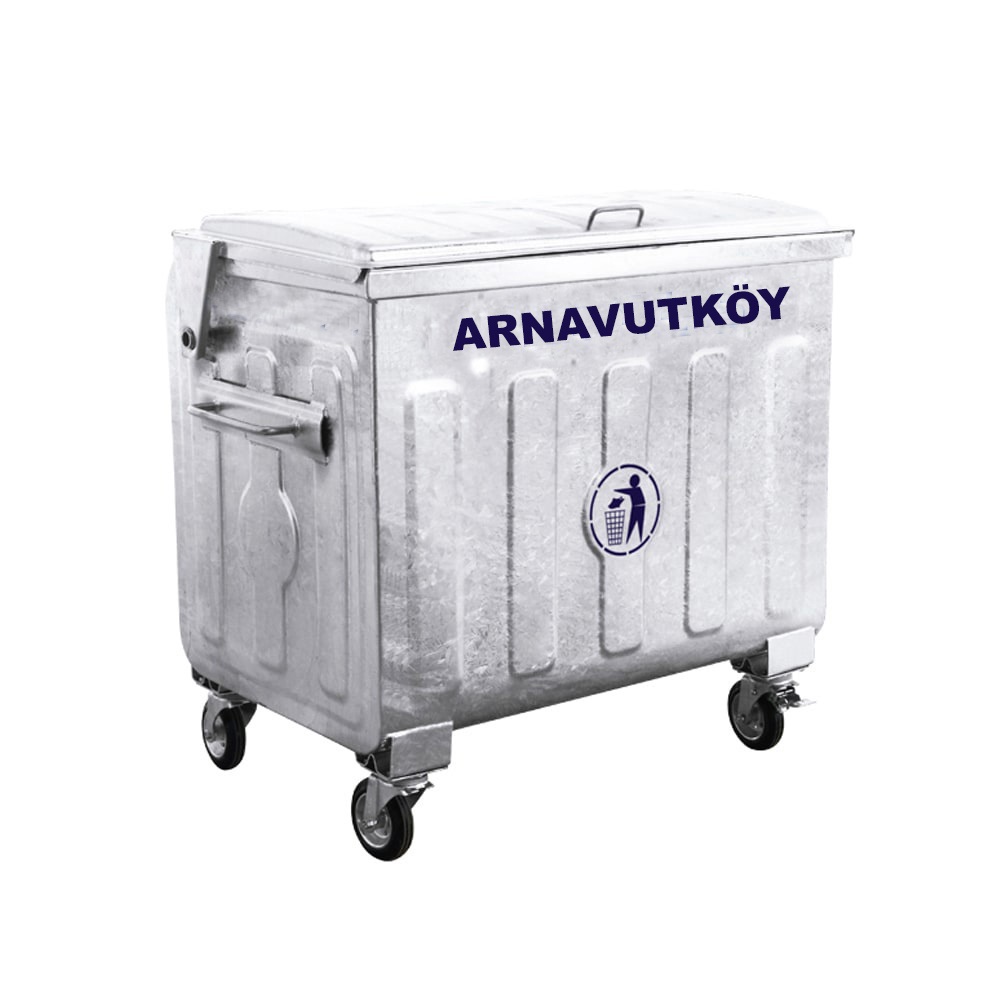 Arnavutköy 1100 Litre Sıcak Daldırma Metal Çöp Konteyneri